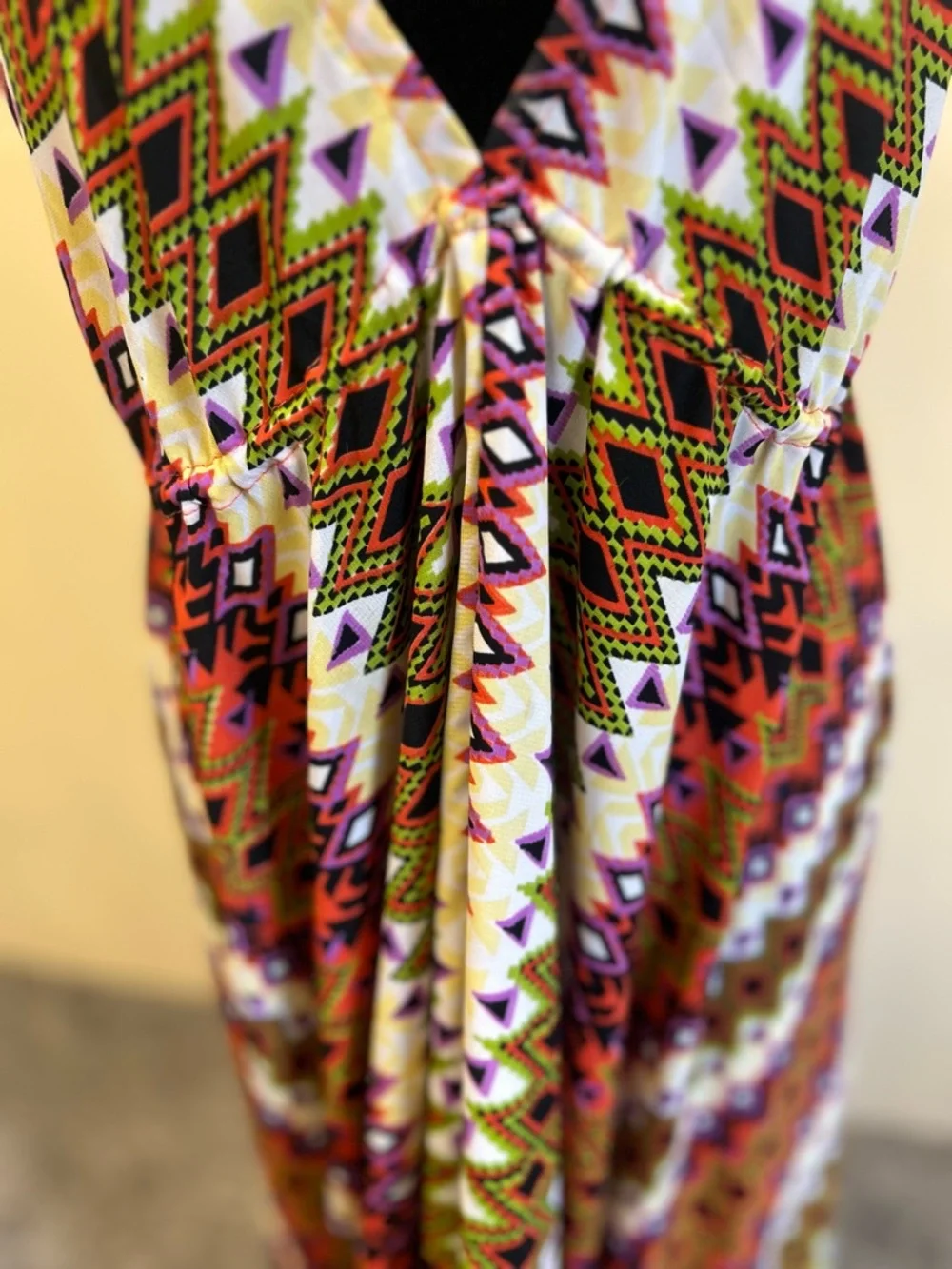 Elan x Anthropologie Aztec-Print Backless Maxi Dress in Pink, Orange & Cream - Picture 8 of 11